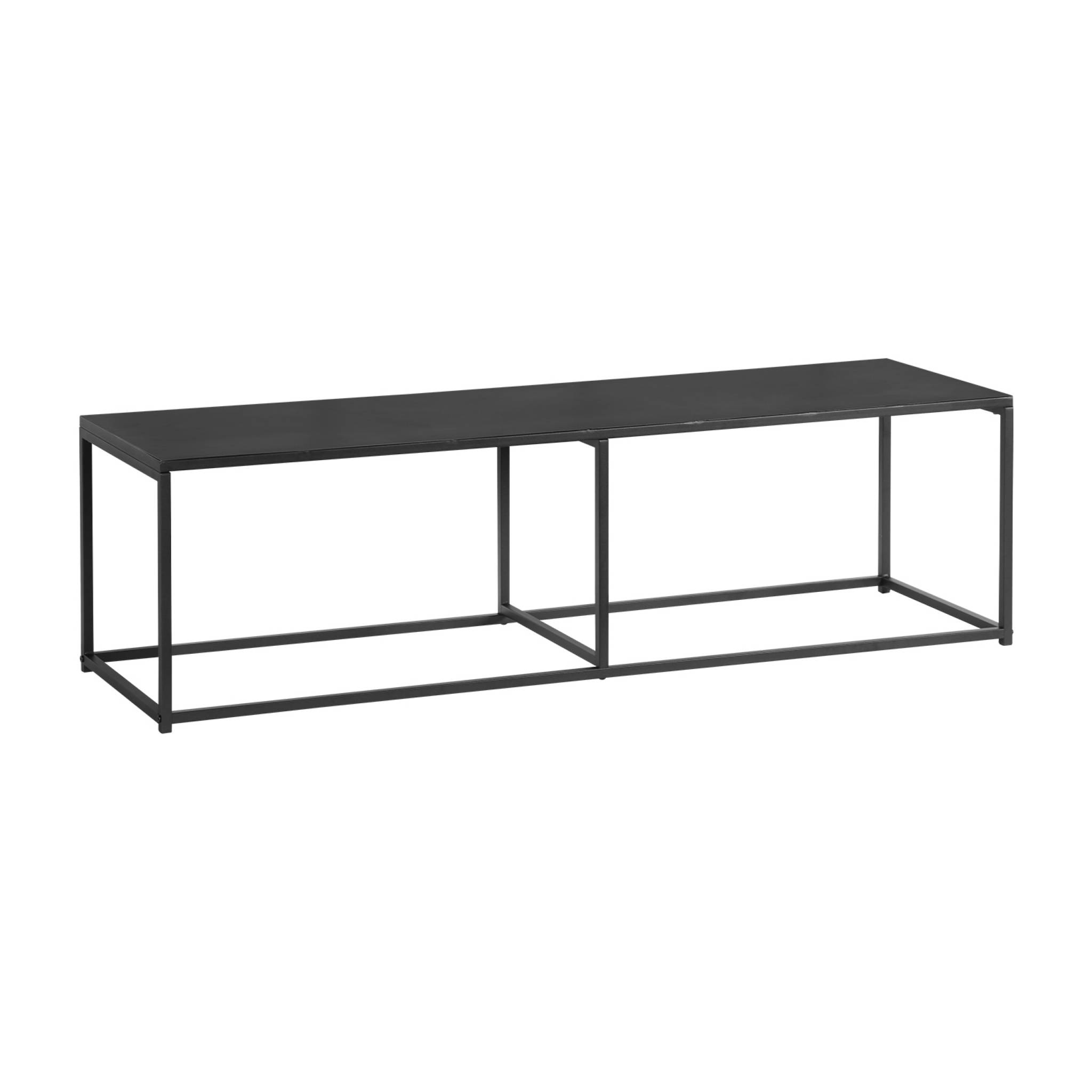 Sweeek - Meuble Tv En Métal Noir 140x40x40cm - Barre De Renfort