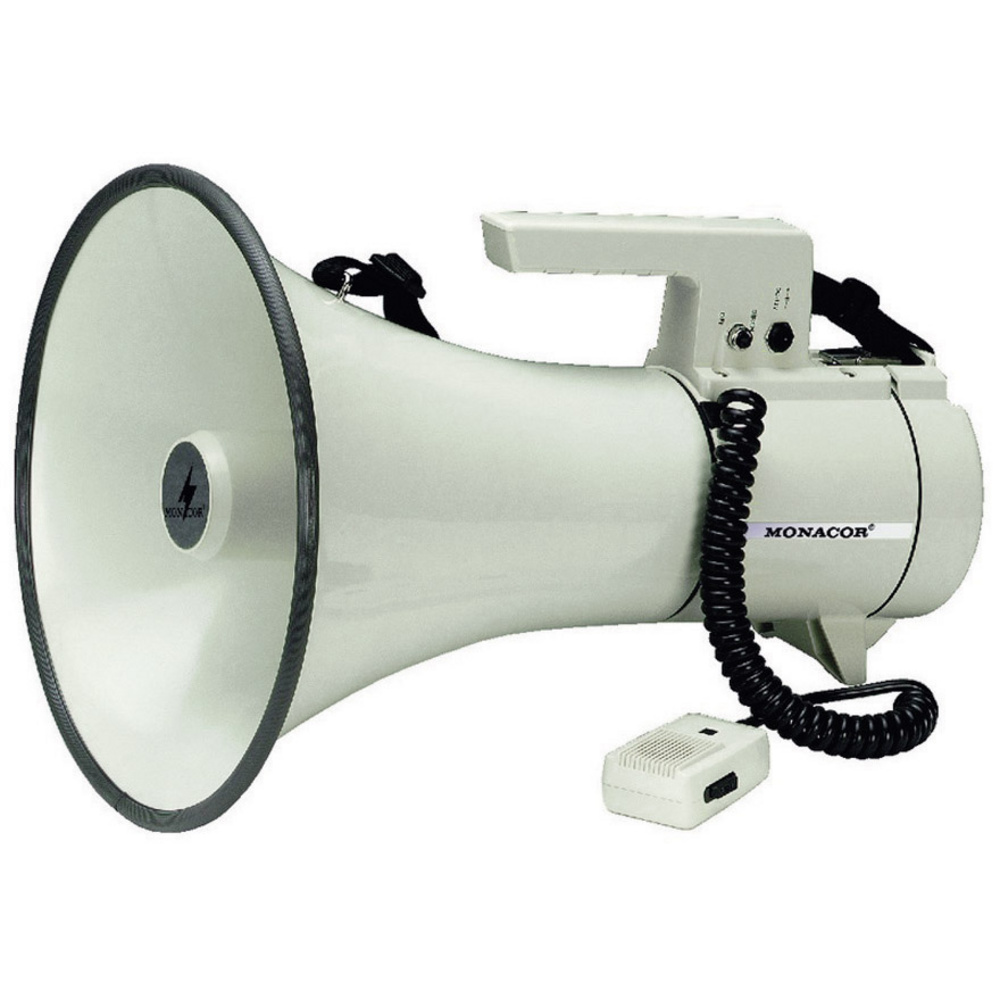 Monacor Weiß Tm-35 Megaphon Mit Handmikrofon, Mit Haltegurt, Integrierte Sounds