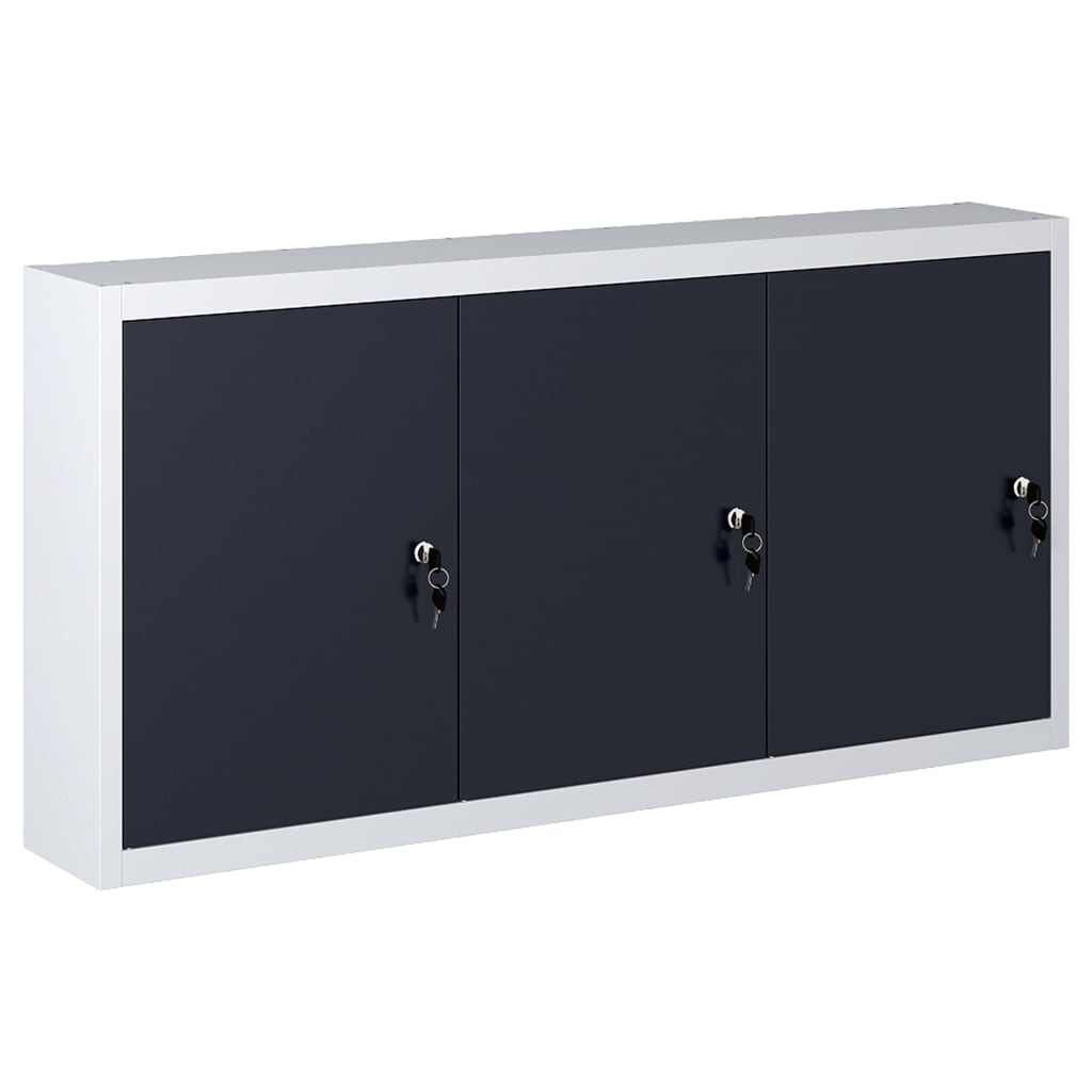 Vidaxl Schwarz Wand-Werkzeugschrank Industriedesign Metall Grau Und