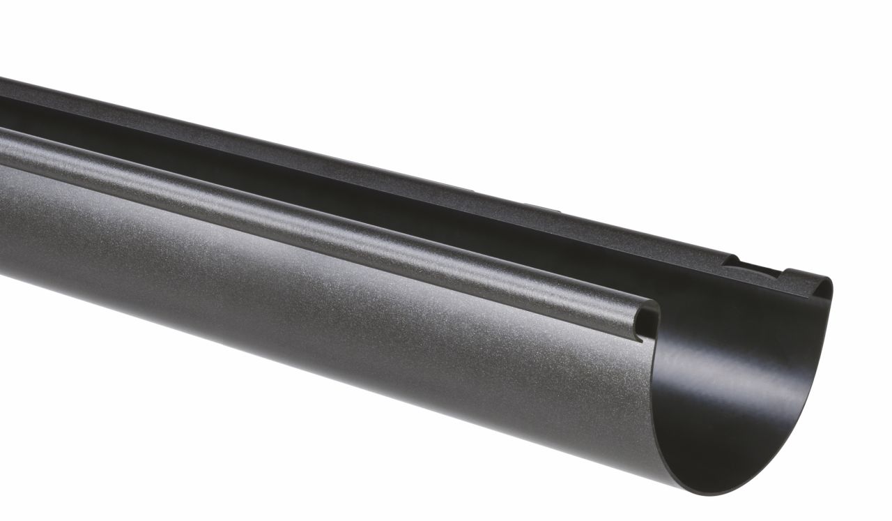 Marley - Dachrinne Halbrund, Rg 75, 2 Meter, Anthrazit Metallic