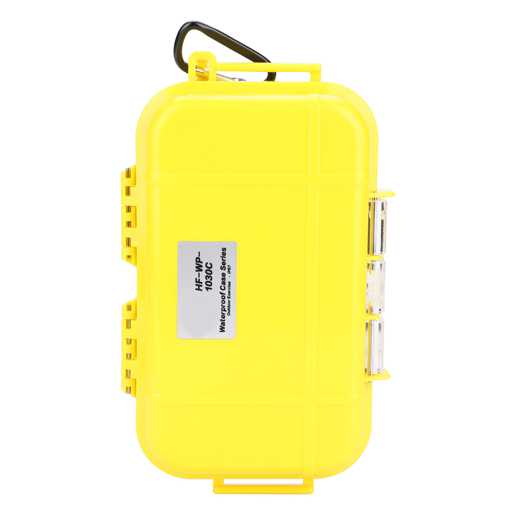 Boîte de rangement étanche antichoc en ABS, intérieur caoutchouc amovible, 19 x 12 x 5 cm, jaune