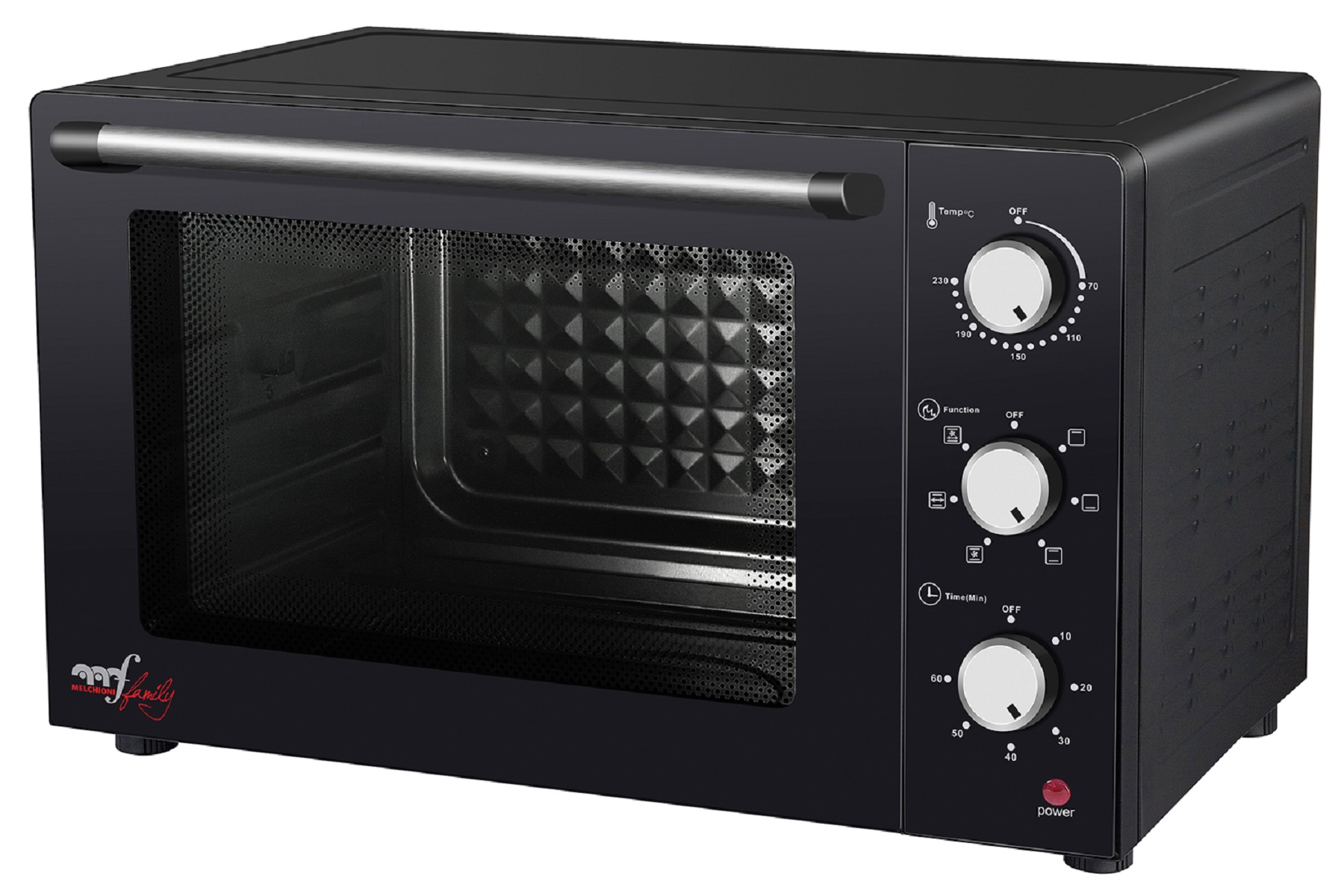 Melchioni Schwarz Family Enjoy 47 Elektroofen 47L 1700W Mit Drehspieß - Bild 4