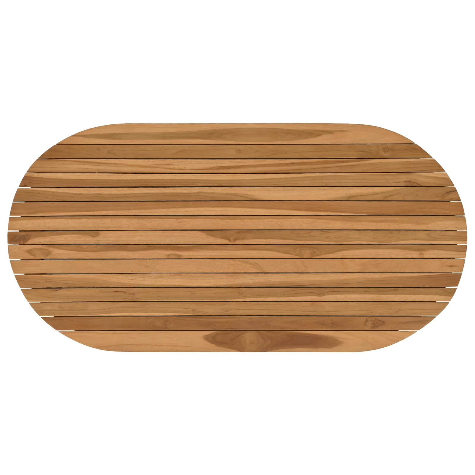 Vidaxl Natürlich Table Top 110 X 55 X 3.5 Cm Oval Solid Teak Wood Natural