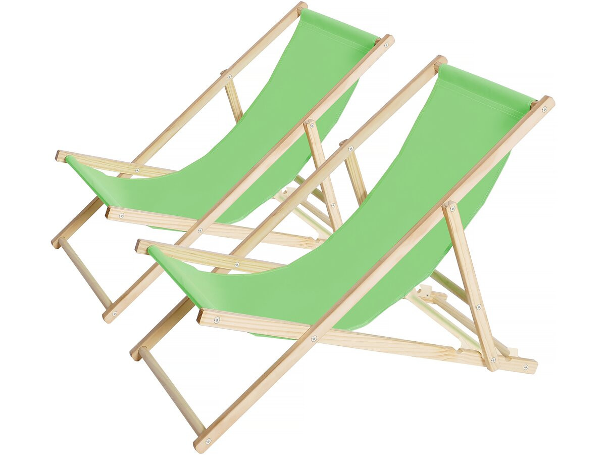 Habitat Et Jardin – Lot De 2 Transats En Bois Chilienne Pliables