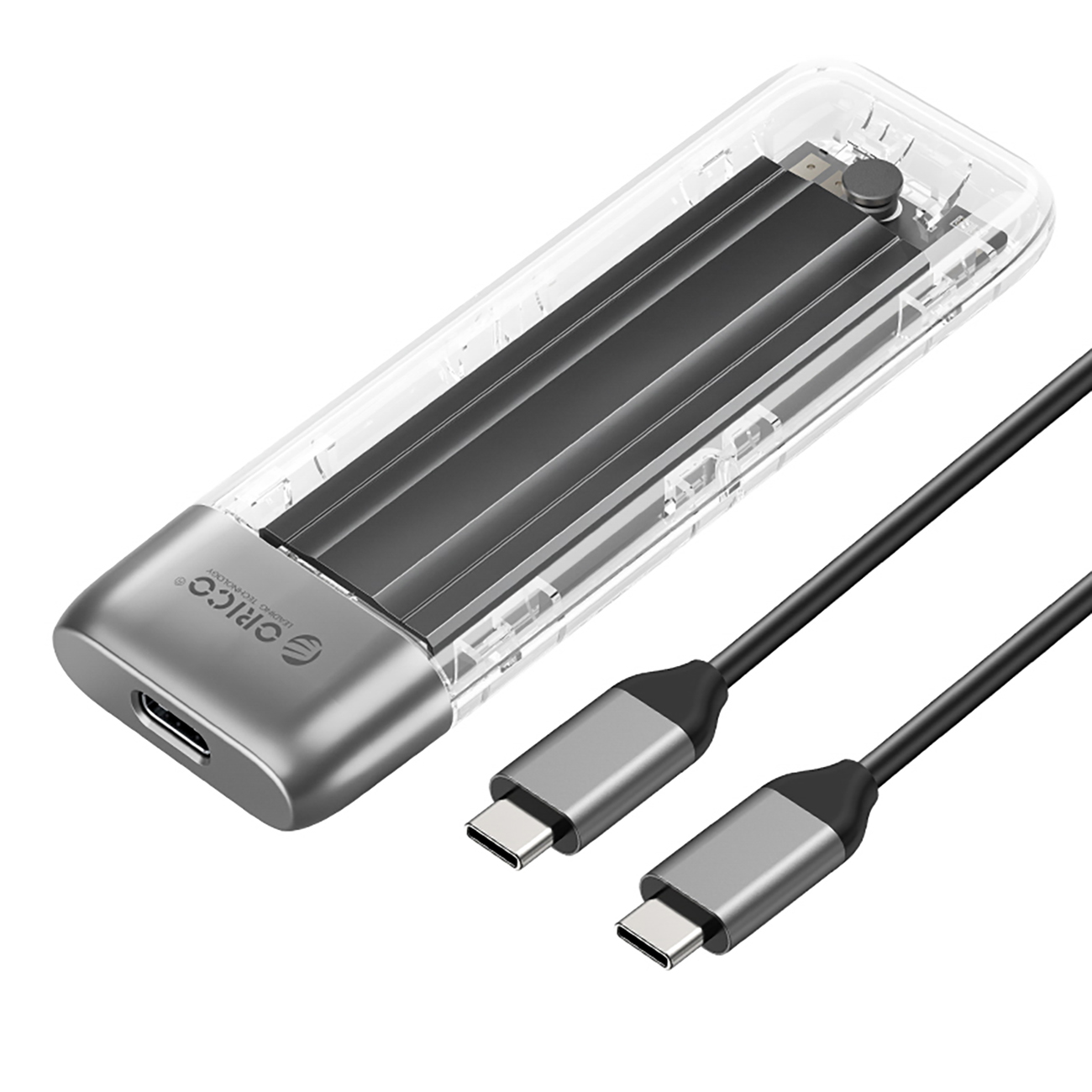Orico Other Computer Accessory TXM2-C3 M.2 NVME USB-C 3.2 10Gb/s Disk Drive - Gray (M.2), Festplattengehäuse, Grau, Transparent - Bild 4