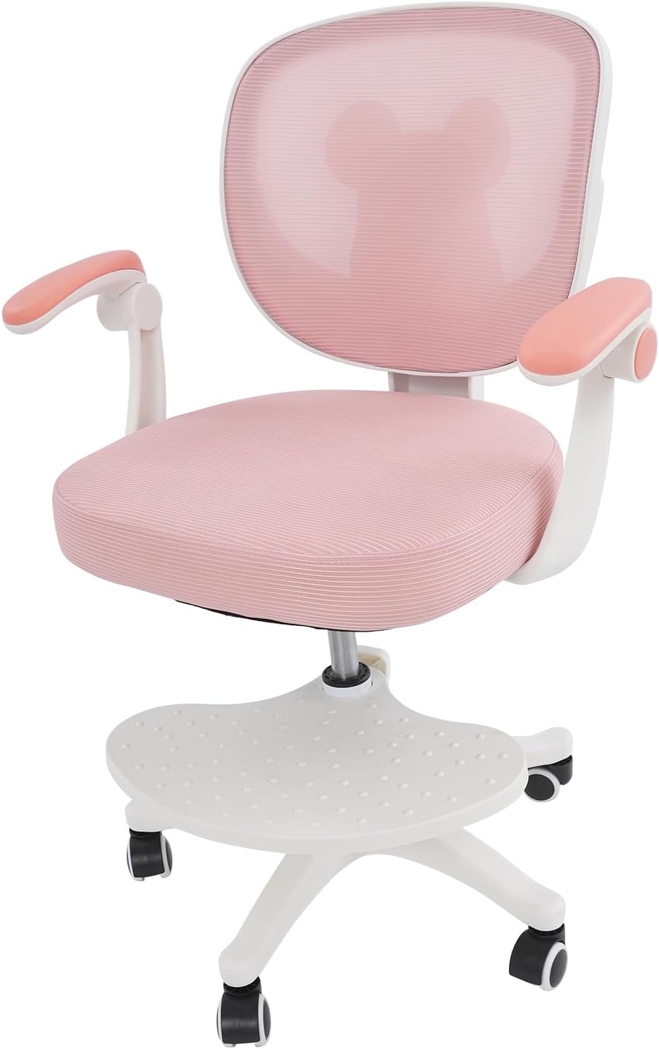 Chaise De Bureau Pour Chambre D'Enfant - 36 À 46 Cm - Réglable En Hauteur - Avec Dossier Et Accoudoirs - 5 Roulettes - Poudre De Bonbons