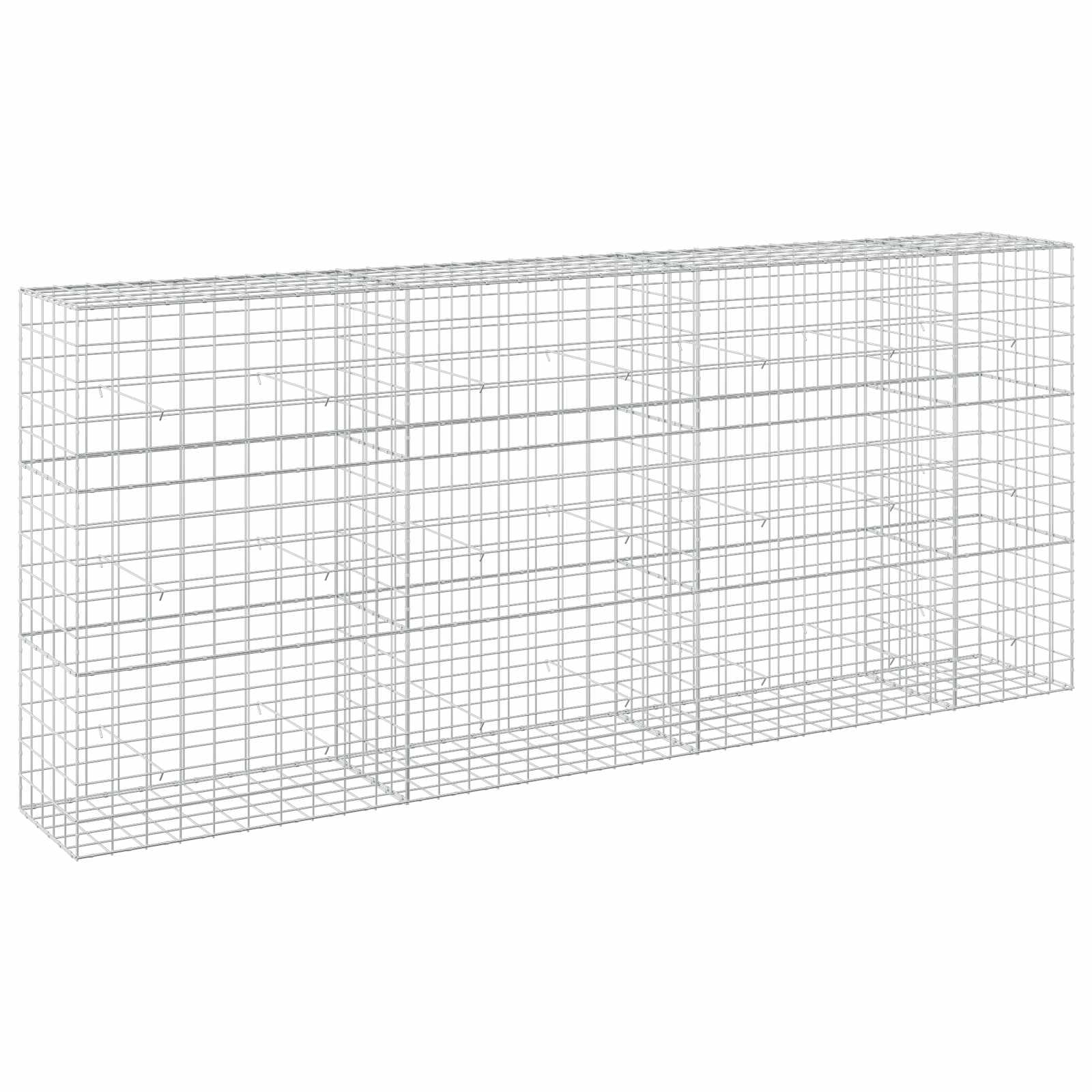 Vidaxl Versilbert Gabione Mit 5 Mm Draht Und 10X10 Cm Maschen 350X50x150 Cm