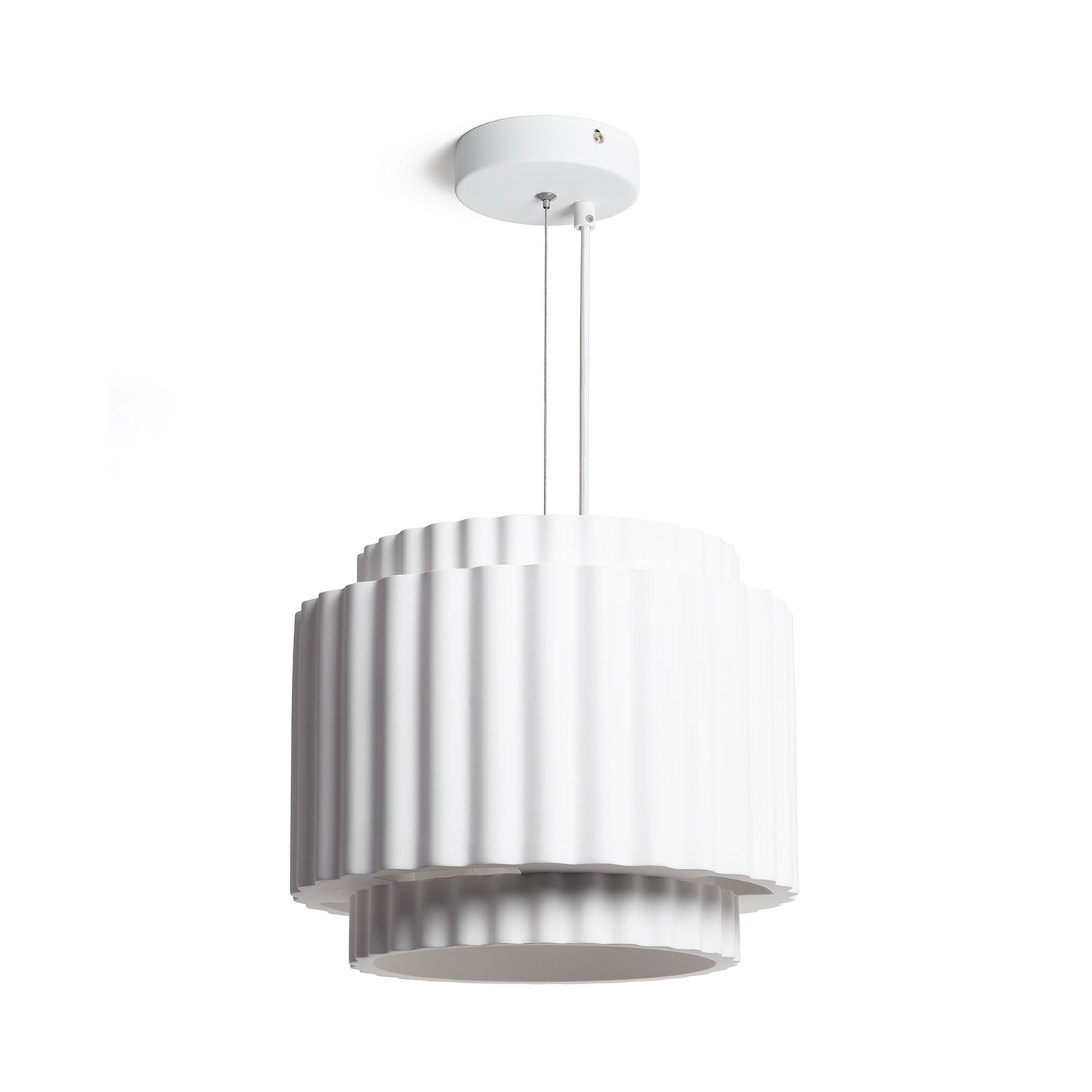 Efectoled - Suspension Plâtre Double Colum Blanc