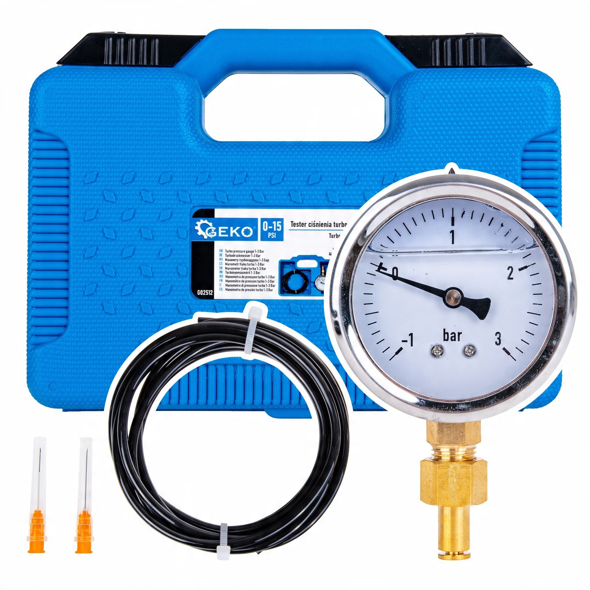 Import Turbo-druckprüfer Geko G02512 Genaues Manometer 1-3 Bar