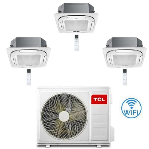 Climatizzatore Condizionatore Tcl Cassetta 4 Vie Compact Wi-fi R32 Trial Split Inverter 12000 + 12000 + 12000 Btu Con U.e. Mt4250 Classe A++/a+ Novitá