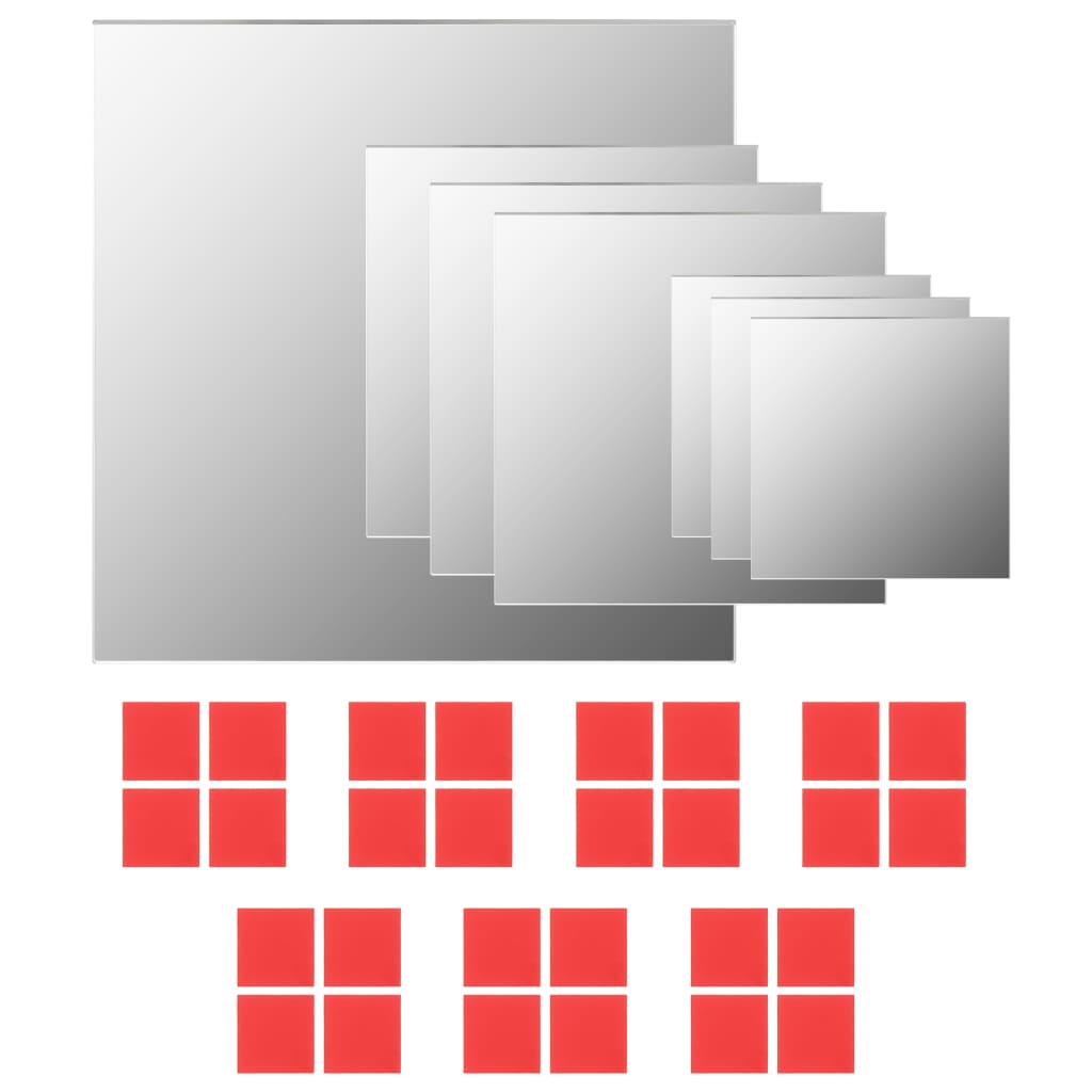 7-teiliges Wandspiegelset Quadratisch Glas Vidaxl