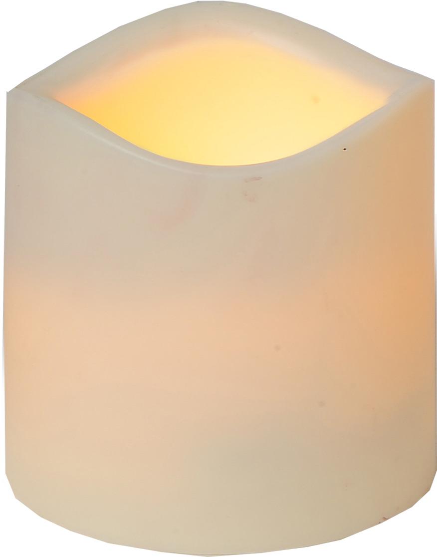 Startrading Led Stumpenkerze Paul - Flackernd - H: 7,5Cm - D: 7,5Cm - Batterie - Timer - Für Außen - Creme - Bild 2