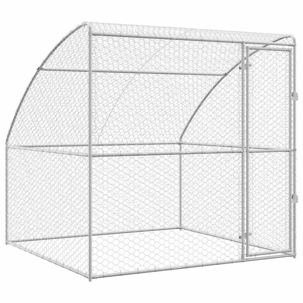 Vidaxl Dog Kennel Silver 2 X 2 X 2 M Galvanised Steel 8721288486967