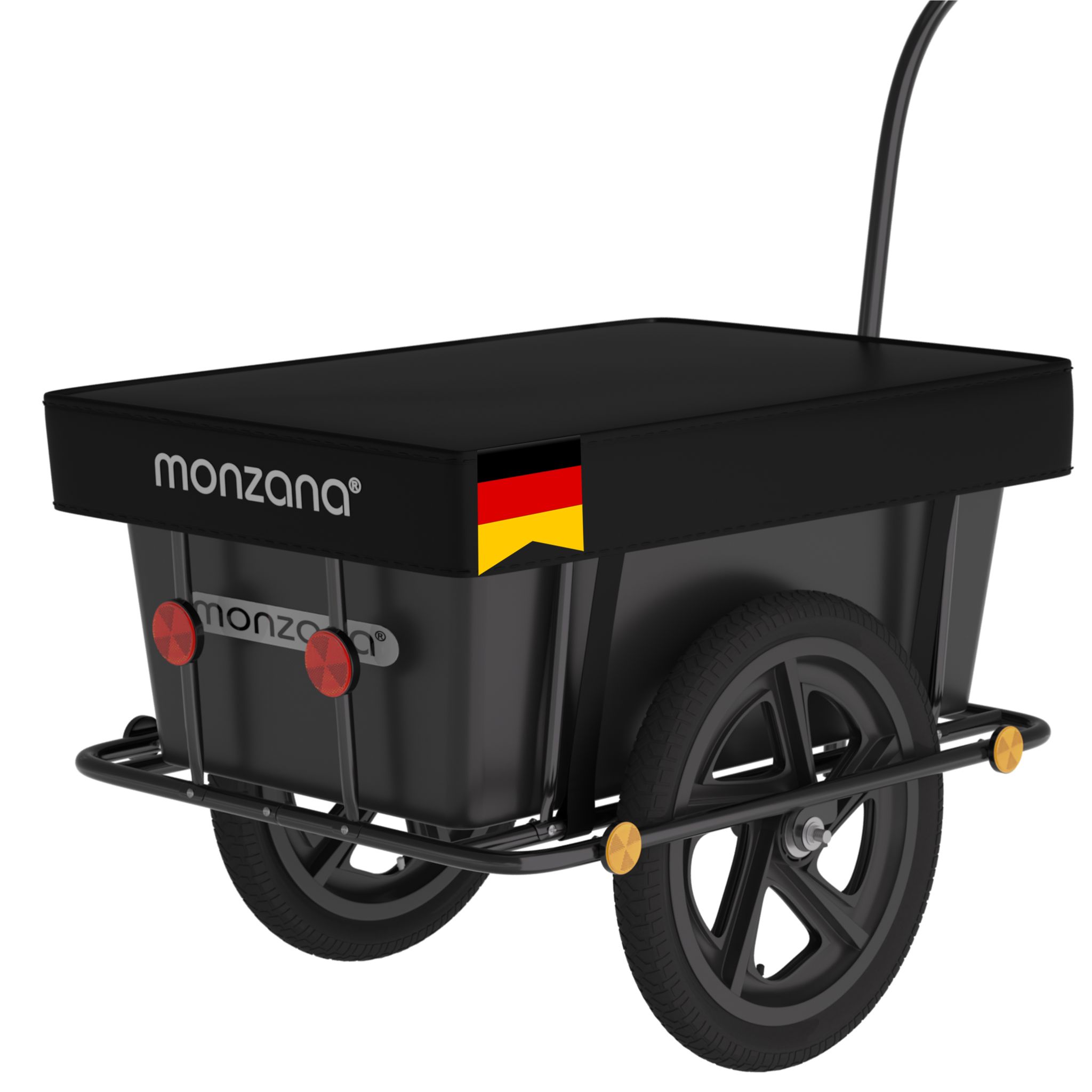 Monzana® Fahrradanhänger Mit 90l Kunststoffwanne Inkl. Abdeckplane Kupplung - Lastenanhänger Transportanhänger Anhänger Handwagen