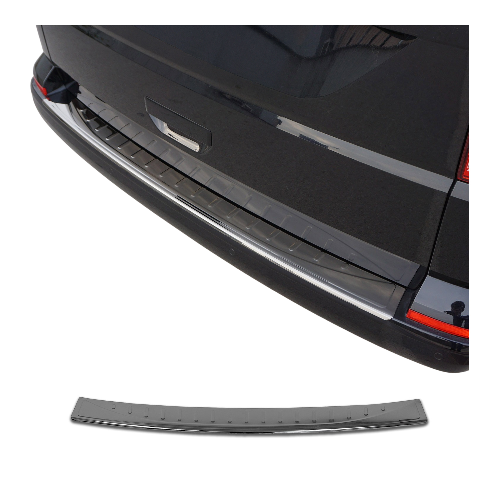 Omac Schwarz Ladekantenschutz Für Vw Transporter Alle T6 2015-2024 Edelstahl Dark