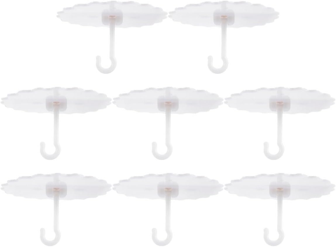 Crochets adhésifs blancs pour plafond et baldaquin, lot de 8