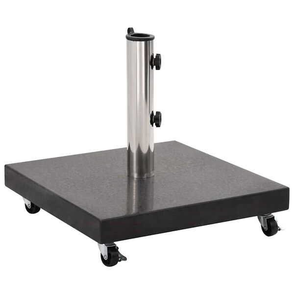 Pied De Parasol En Granit, 30 Kg, Carré, Noir