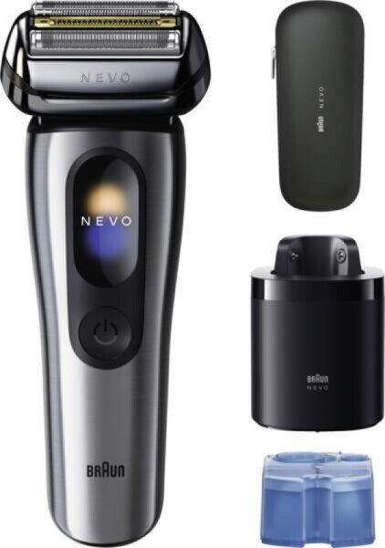 Braun Silber Elektrorasierer "Nevo 11000Cc" Smartclean-Plus-Reinigungsstation Integrierter Präzisionstrimmer Aerotouch Smart Display 7-In-1 Care System Reiseetui von Baur - Image 7