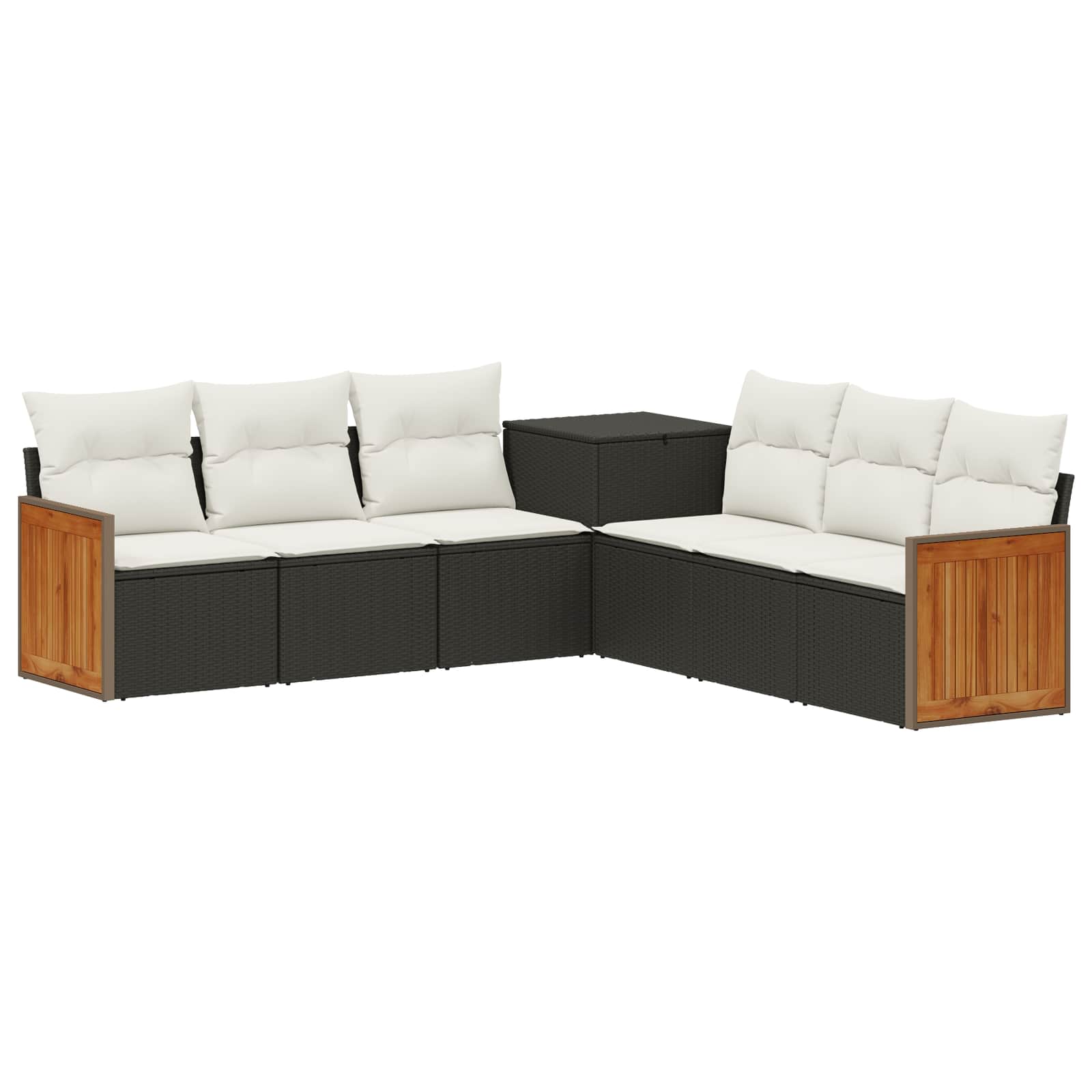 Vidaxl Schwarz Sofa Set 7 Pcs Black And Cream White 118 X 62 X 69 Cm