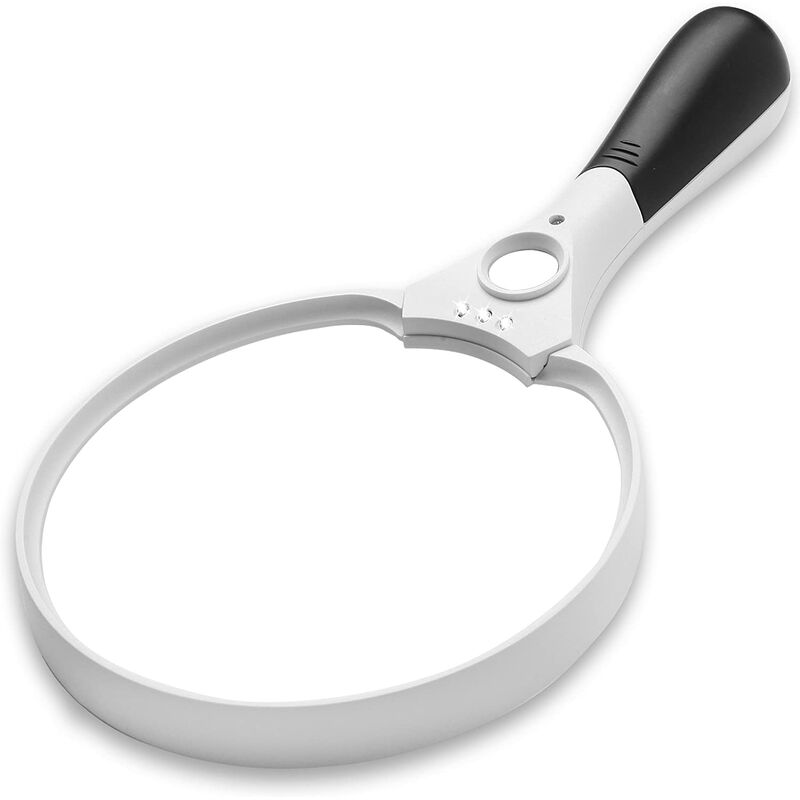 Loupe géante à main avec éclairage LED, grossissement 2x 4x 25x, lentille 138 mm résistante aux rayures