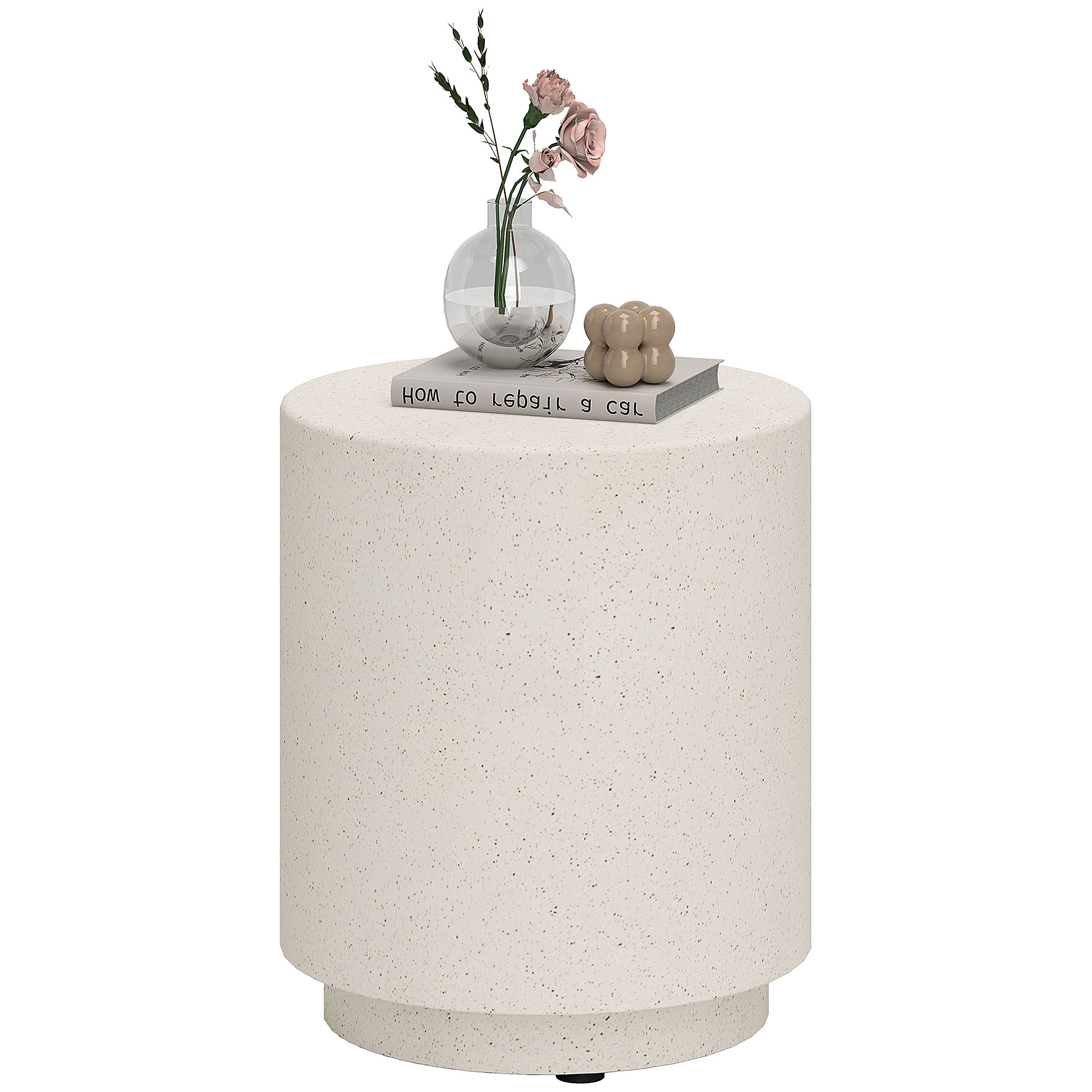 Table D'Appoint Aspect Béton 37x37x43 Cm Gris - Poudre De Minerai