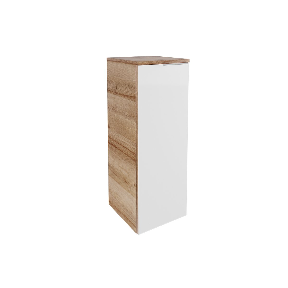 Fackelmann - B.brillant Midischrank 30cm - Ast Eiche - Glas Weiß