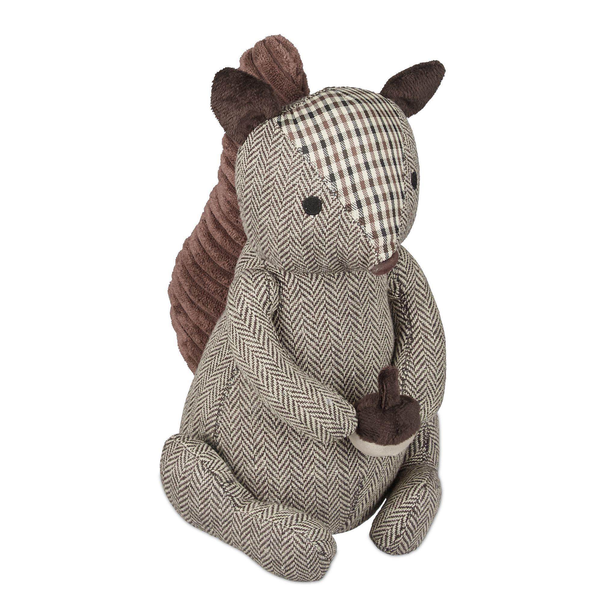 Relaxdays - Scoiattolo Fermaporta, Porte E Portefinestre, Tessuto, Interno In Sabbia, Decorativo, Hlp 26x17x22 Cm, Marrone