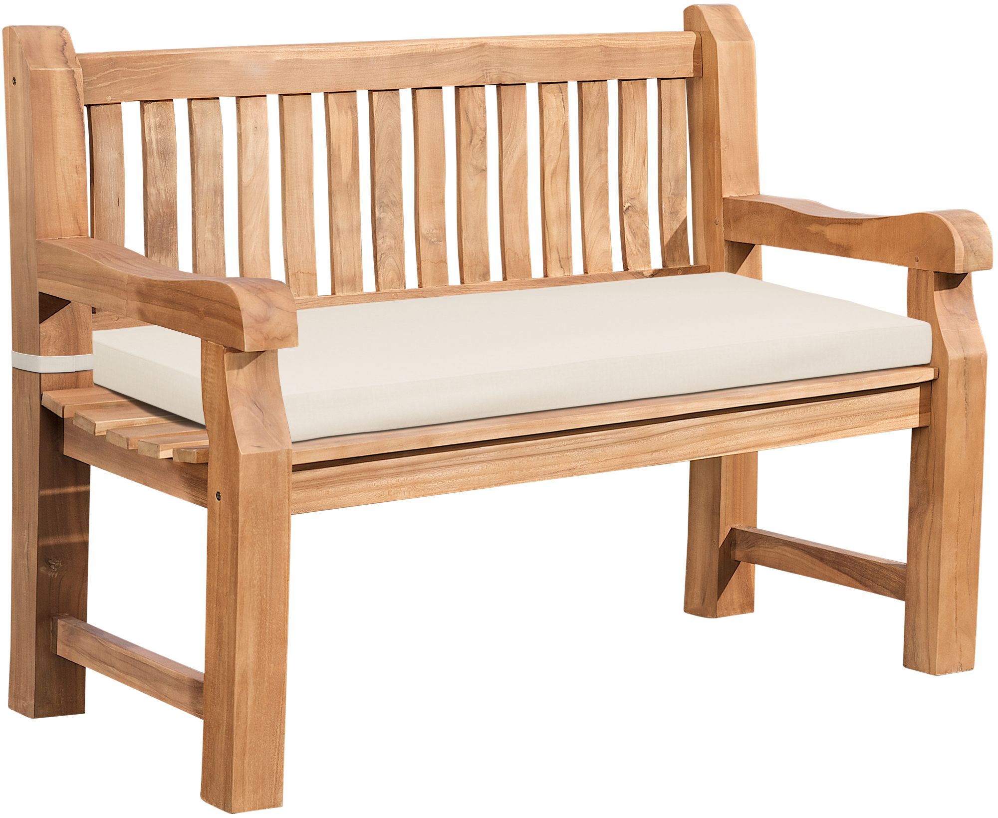 Clp Gartenbank Teakholz Daxon Mit Sitzkissen Creme 120 Cm