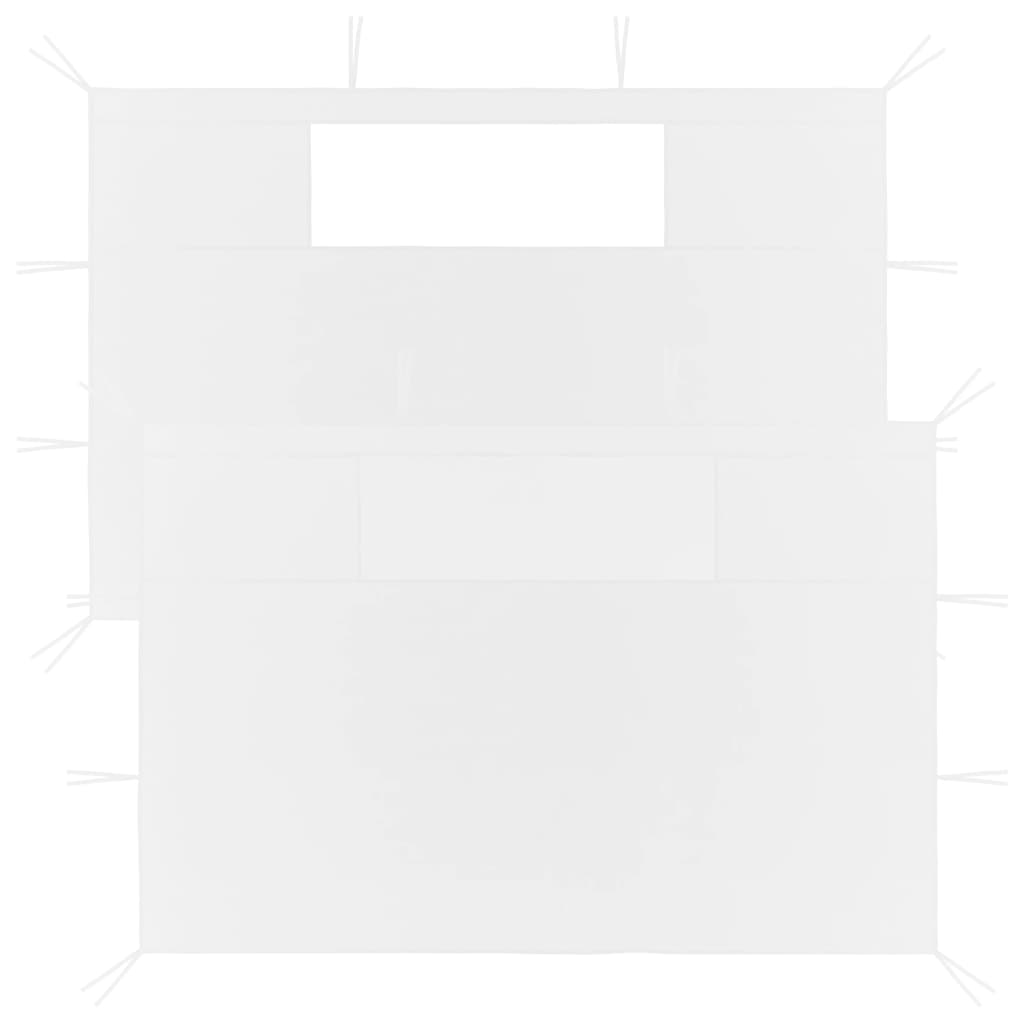 Gazebo Sidewalls With Windows 2 Pcs White Vidaxl