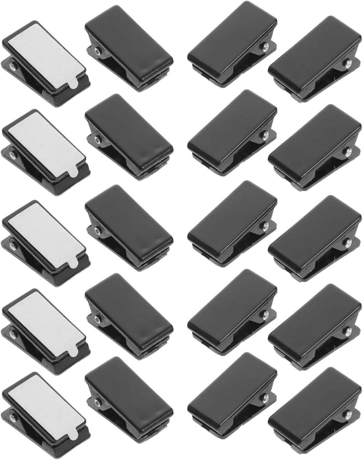 Pinces murales adhésives noires en plastique, pour photos et papiers, lot de 20