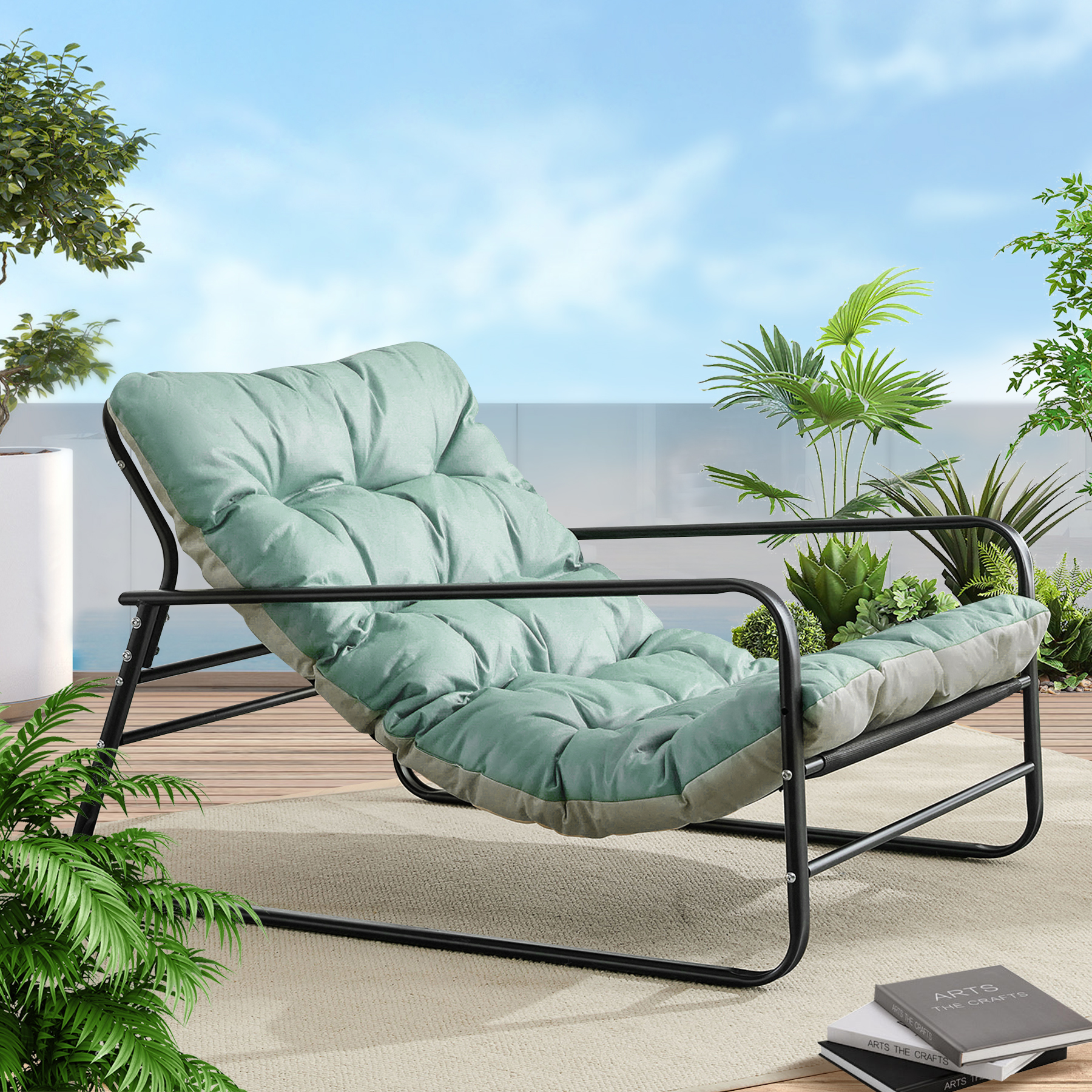 Fauteuil Lounge Relax Jardin Avec Coussin Réversible – Siège Confort
