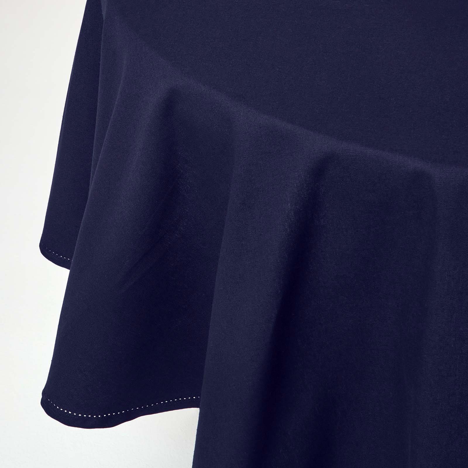 Navy Blue Cotton Round Tablecloth 180 Cm - Homescapes