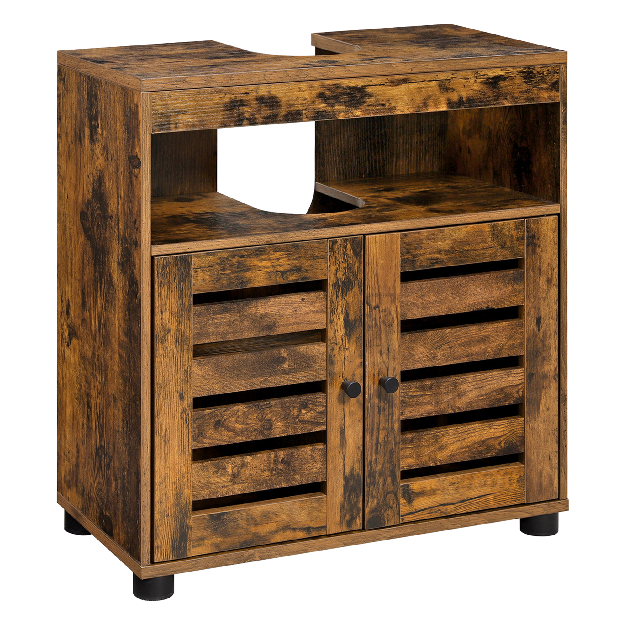 Vasagle – Meuble Bas De Salle De Bain Brun Rustique 60 X 30 X 63 Cm – 2