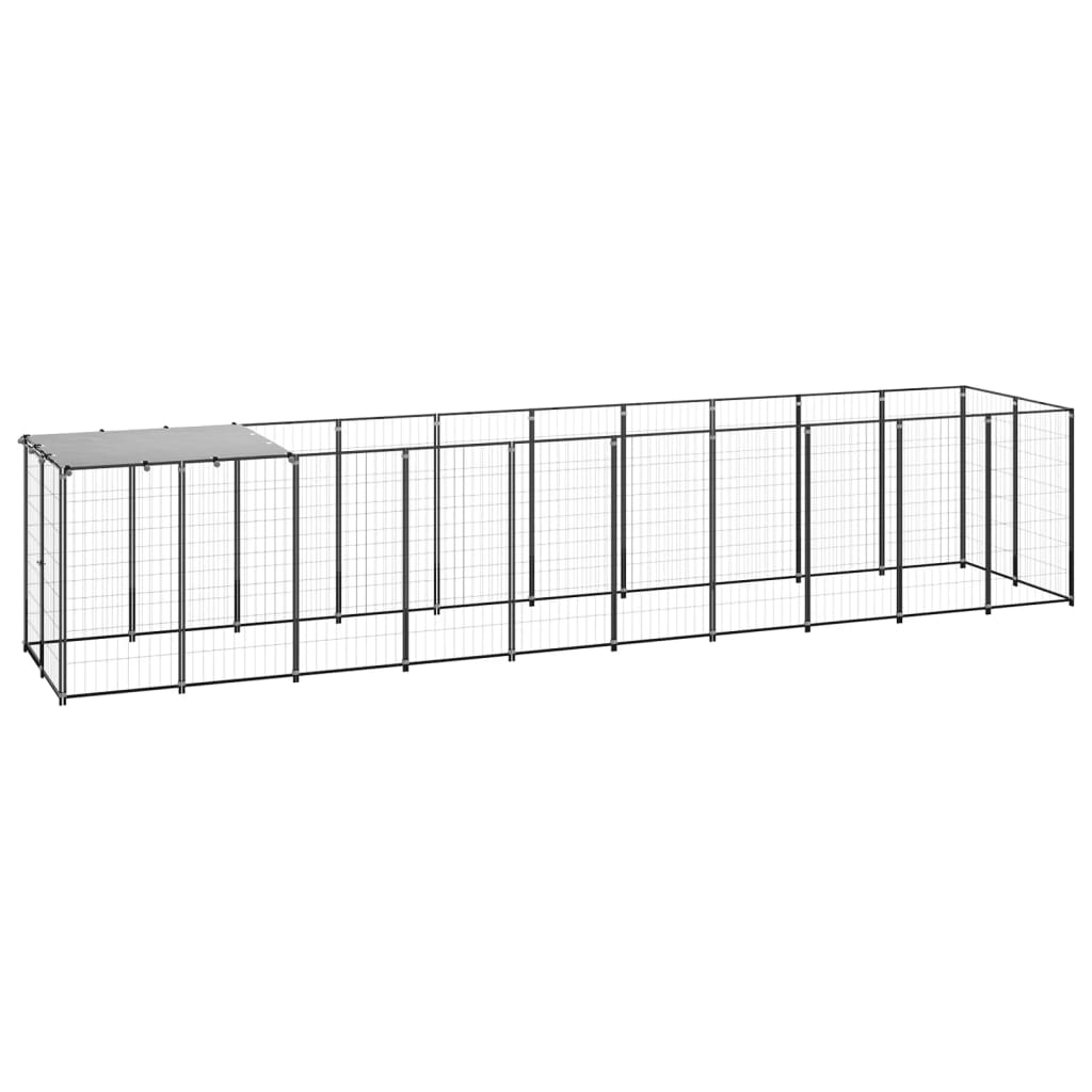 Vidaxl Schwarz Hundezwinger 6,05 M² Stahl