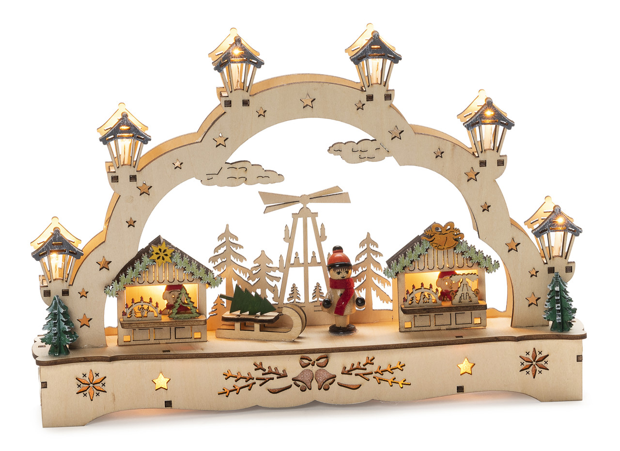 Konstsmide LED Holzsilhouette 2 Häuser mit Junge 27,5x 4,5 x 19,5 cm - Image 2