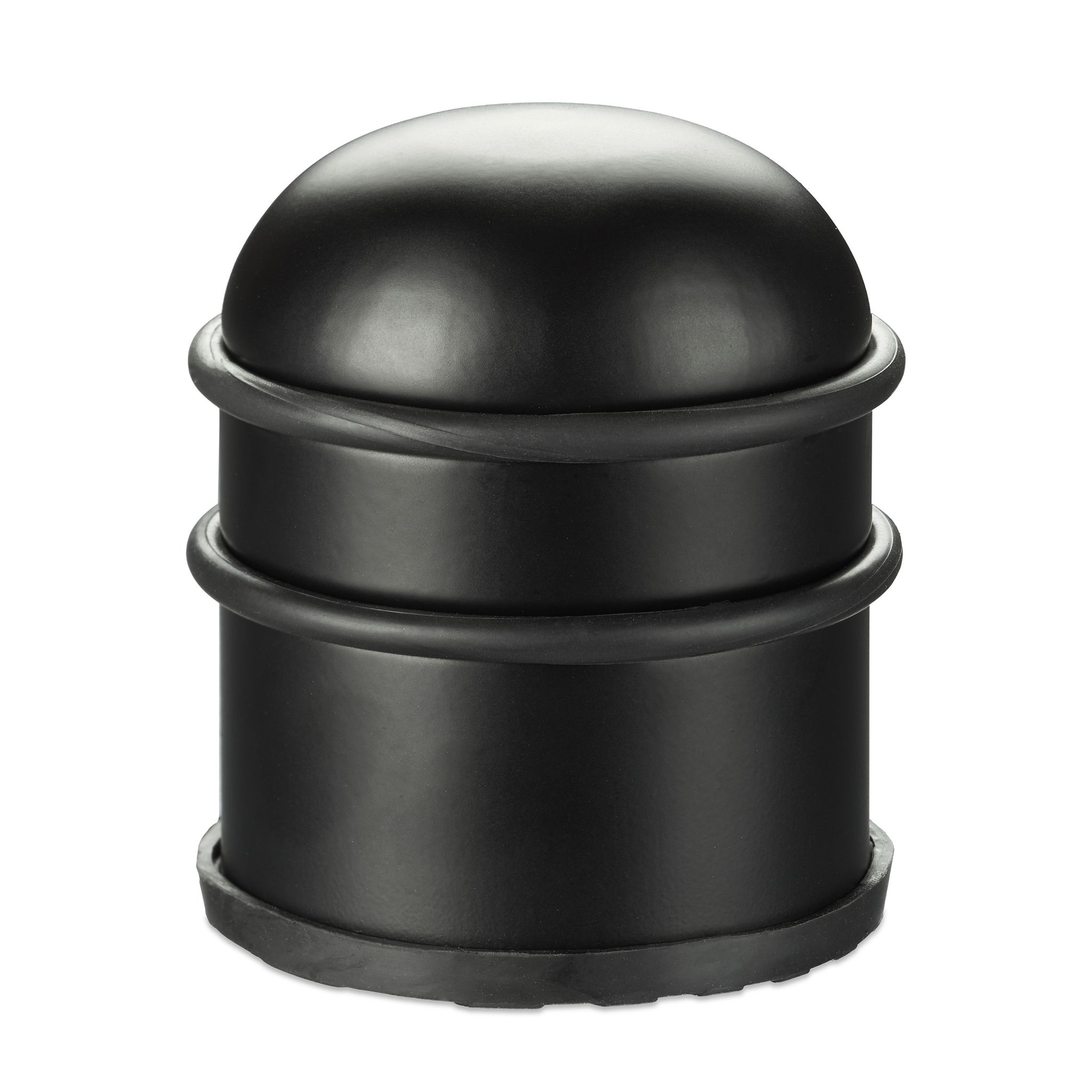 Relaxdays - Fermaporta, Blocca Porta E Ferma Finestre, In Acciaio E Gomma, Accessorio Per La Casa, Diametro: 7 Cm, Nero