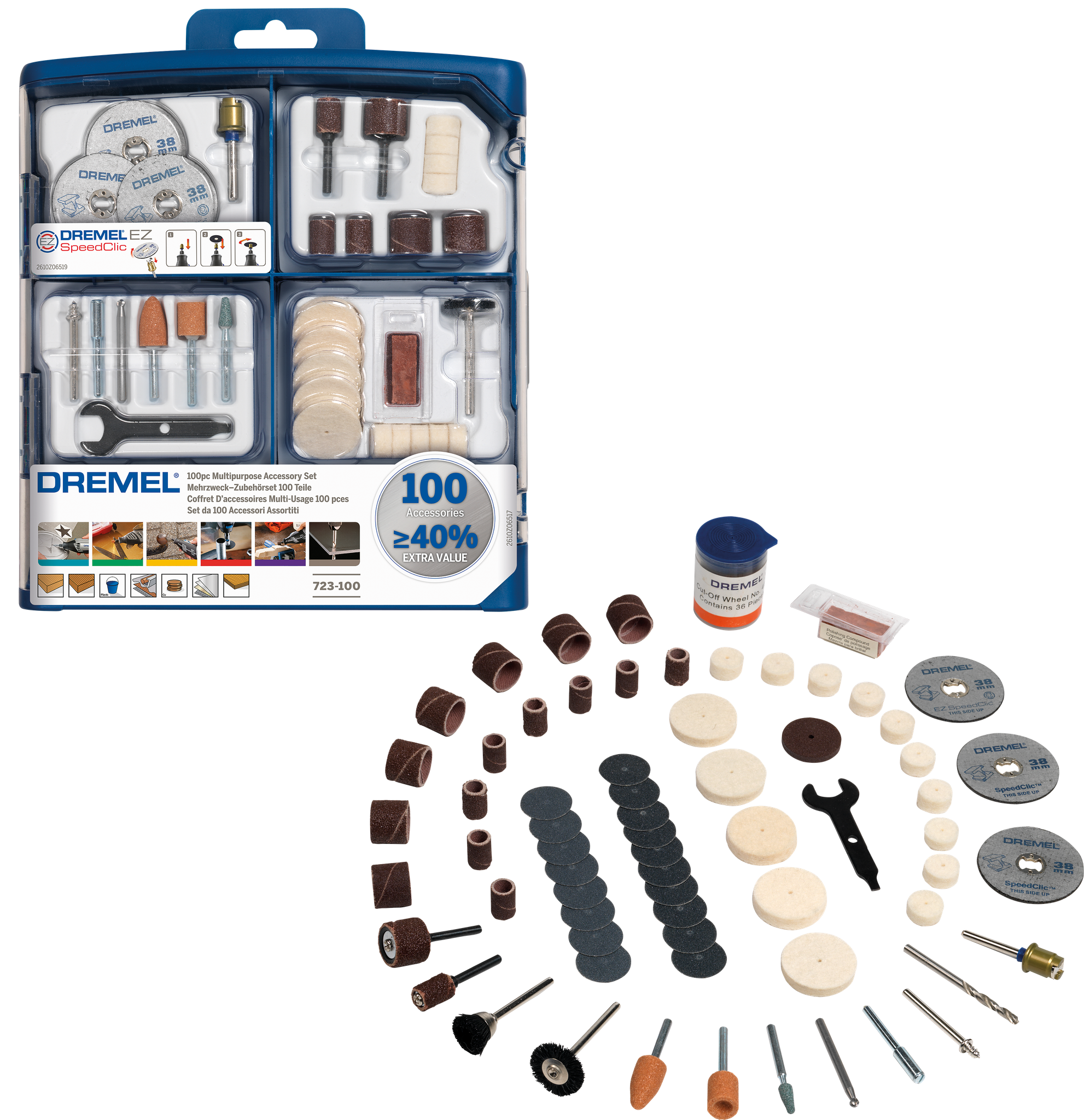 Dremel Mehrzweck-Zubehörset 100 Teile (723)