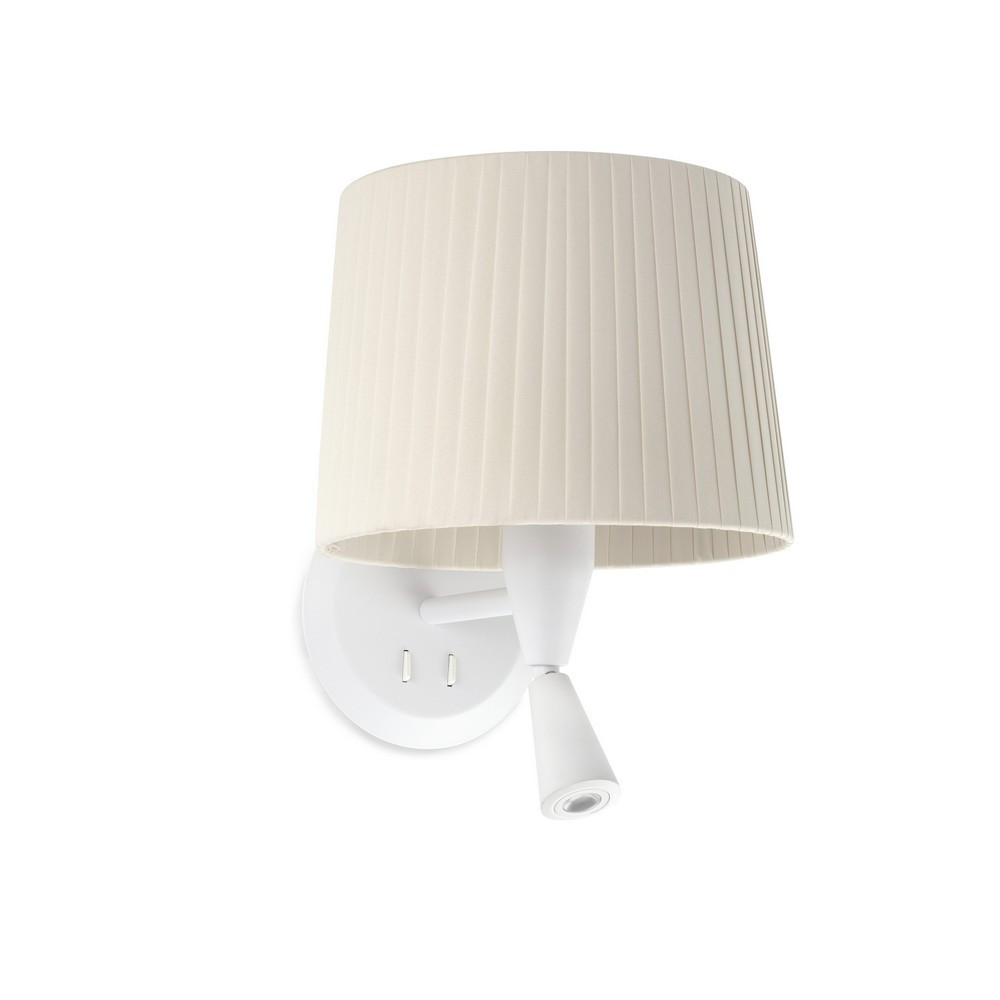 Wandleuchte SAMBA E27, IP20, mit Leser, Klebeband, weiß matt, beige - Bild 3
