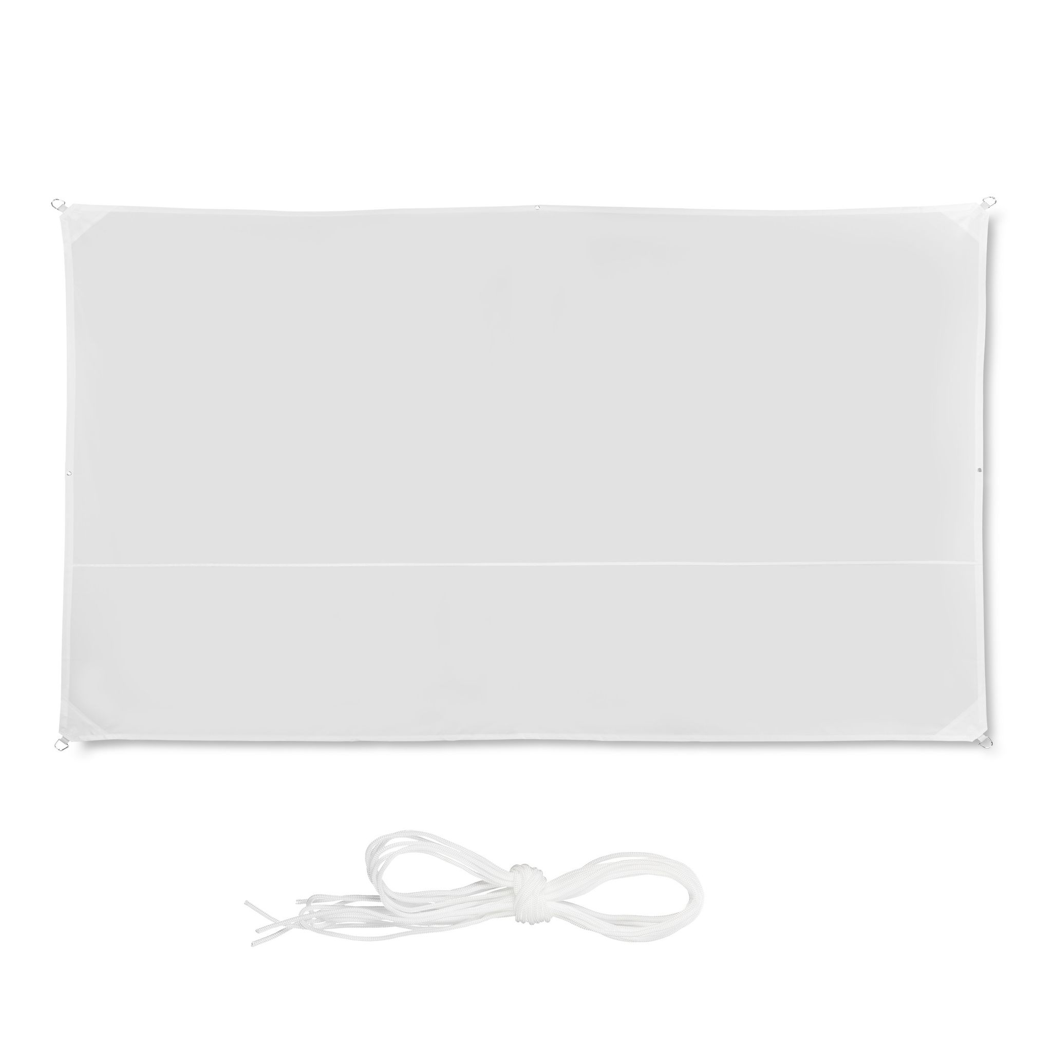 Tenda Da Sole Rettangolare Relaxdays, Idrorepellente E Uv, Con Corde, Per Terrazza/balcone, 2 X 4 M, Bianca