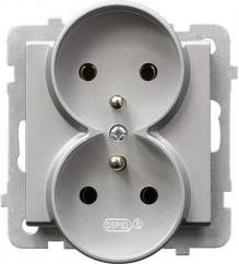 SONATA Doppelsteckdose mit/u silber matt GP-2RRZ/m/38 - Bild 3