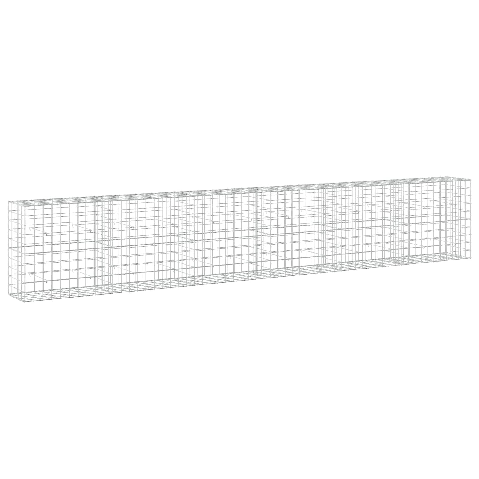 Vidaxl Versilbert Gabione Mit 5 Mm Draht Und 10X10 Cm Maschen 600X50x100 Cm