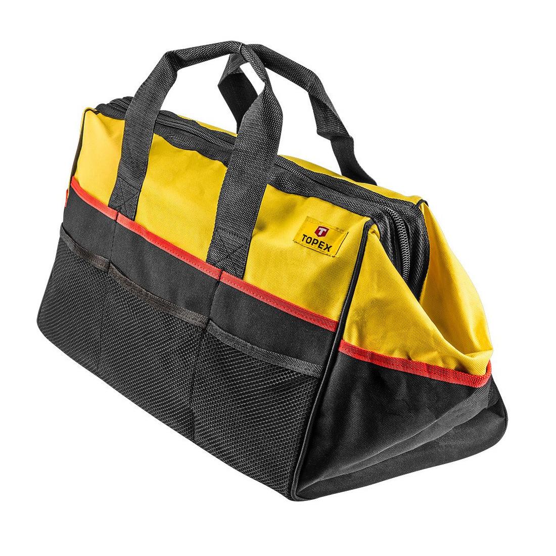 Topex Schwarz Werkzeugtasche 46 X 30 X 33 Cm Mit Vielen Taschen
