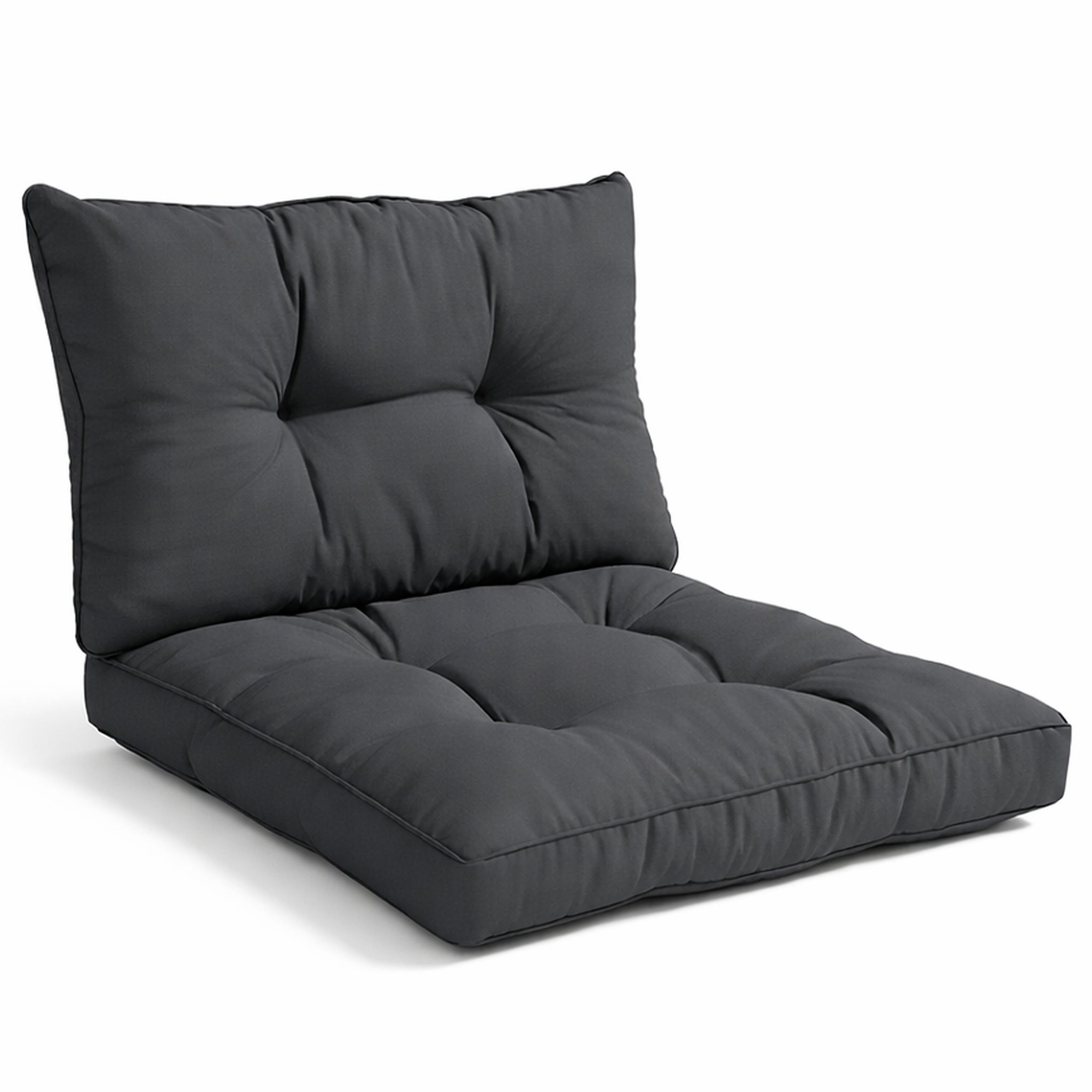Beautissu Lounge Kissen Set Outdoor Graphitgrau Xluna, 70x70cm, 70x40cm