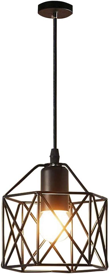 Stoex – Lustre Suspension Métal Noir – Plafonnier Fer Forgé Ajustable 100cm – Culot E27 – Tension 110-240v – Pour Salle À Manger, Restaurant, Salon