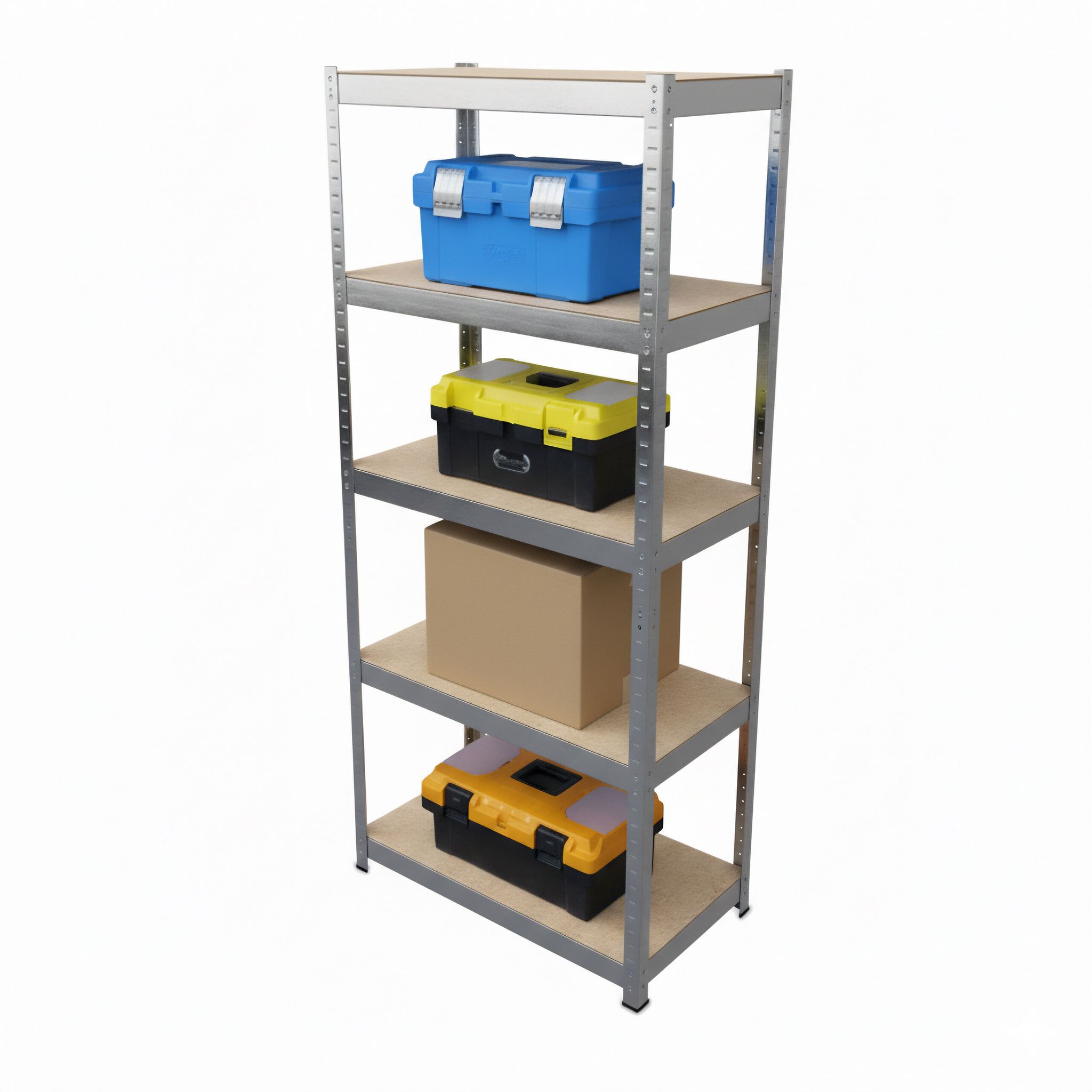 Relaxdays Heavy-duty Shelving Unit, Hxwxd 180x60x30 Cm, Load Capacity 500 Kg, 5 Shelves, Silver