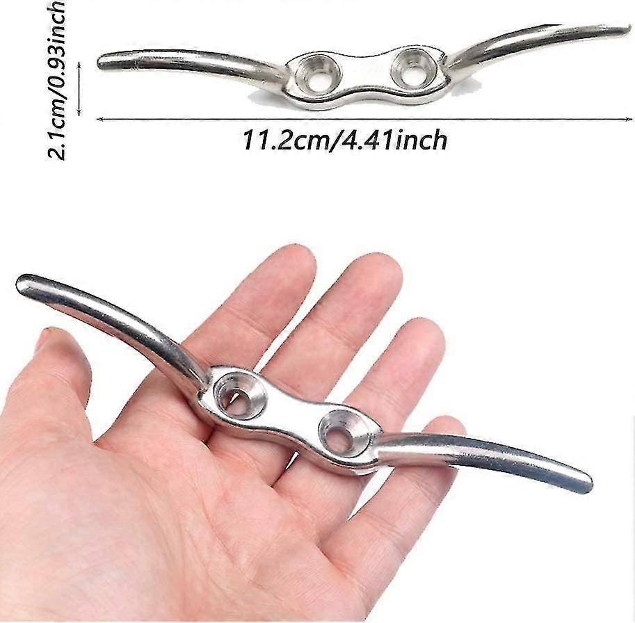 Crochets de taquet en acier inoxydable pour cordages, 11,2 cm, lot de 4