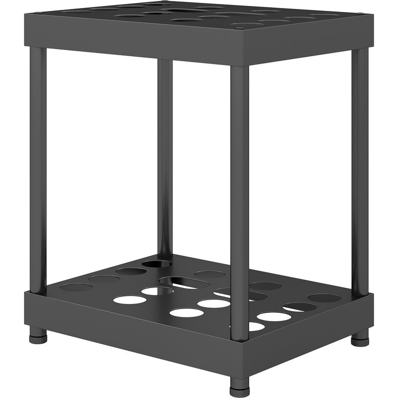 Support à outils de jardin 2 niveaux, 16 compartiments, 42 x 33 x 50 cm, noir