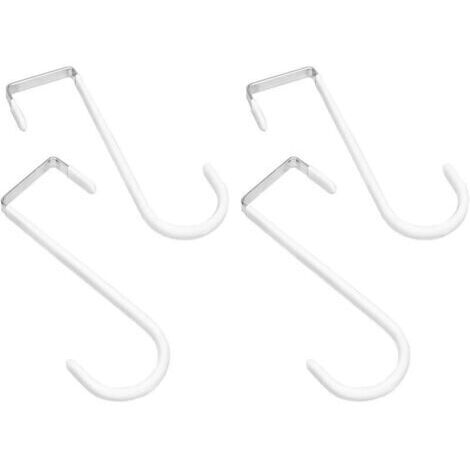Crochet de porte métallique blanc, caoutchouc antirayures, pour manteaux et serviettes, lot de 8