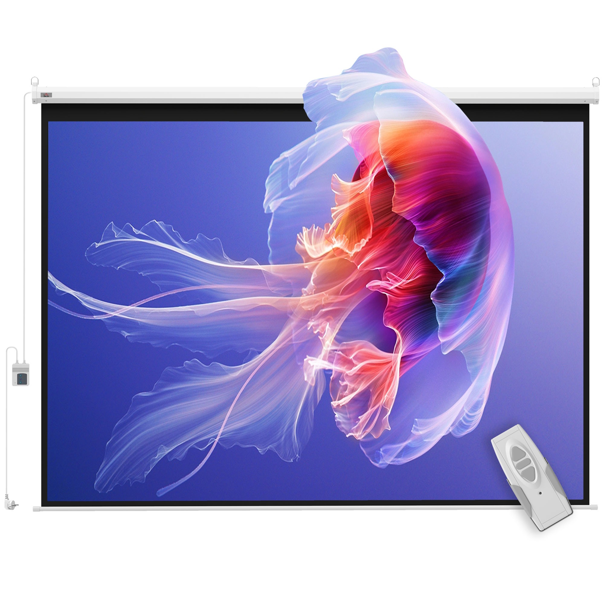 Schermo Per Videoproiettore Da 84 Pollici, Formato 4:3, 4k Hd, Motorizzato Ed Elettrico, Per Tv E Home Theater, Montaggio A Parete O A Soffitto, Pannello Di Controllo E Telecomando.