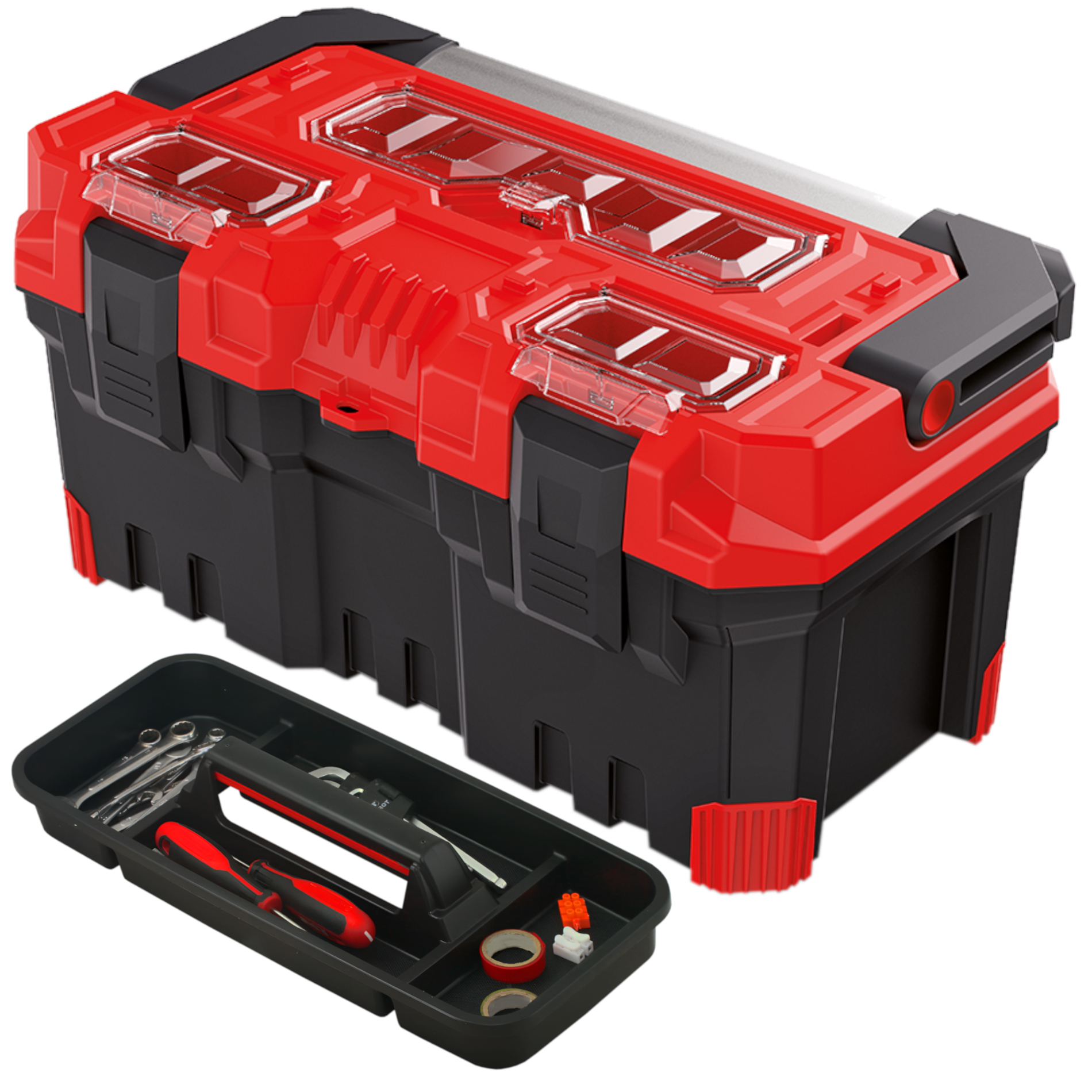 Machieraldo Rot Kistenberg Werkzeugkiste Werkzeugkasten Werkzeugbox Toolbox Aus Kunststoff Leer, Version: Ktipa5025-3020 496 X 258 X 240